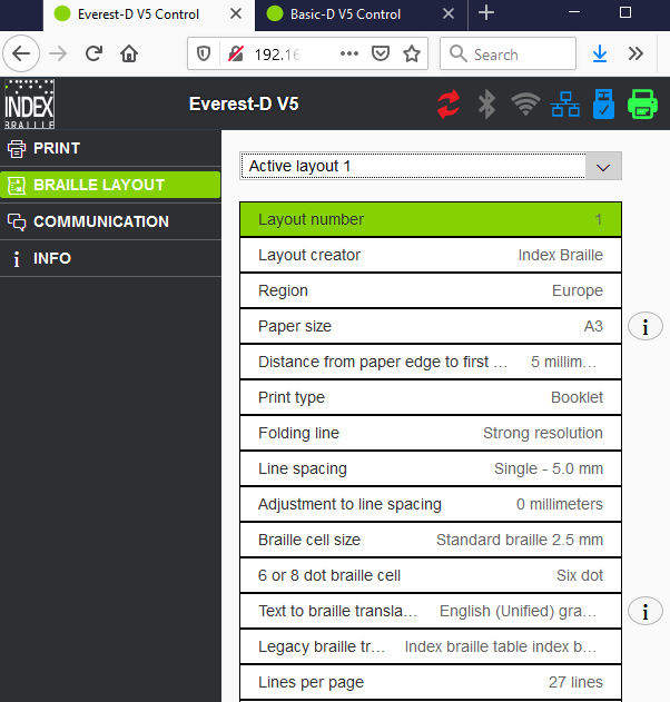 The BrailleApp web interface